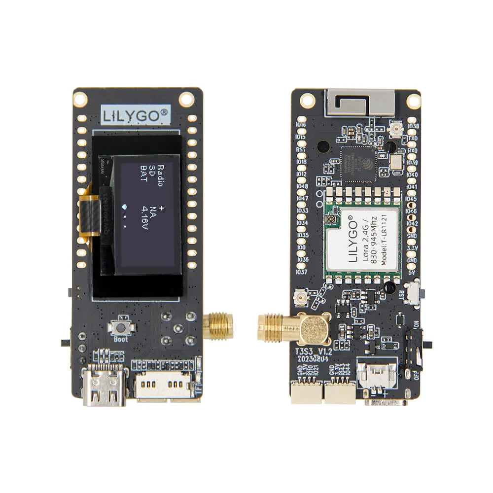 LILYGO T3-S3 LR1121 board with OLED display and SMA connector